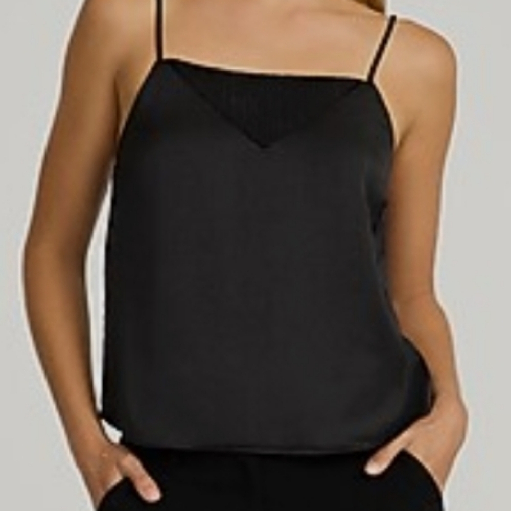 Bella Luxx, Aritzia Black 100%‎ Silk Camisole with Spaghetti Straps